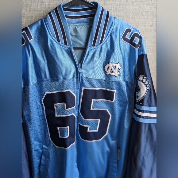 Retro/Vintage Xtreme Fanz Revers. Carolina Tar Heels jersey jacket/ windbreaker - Picture 2 of 7